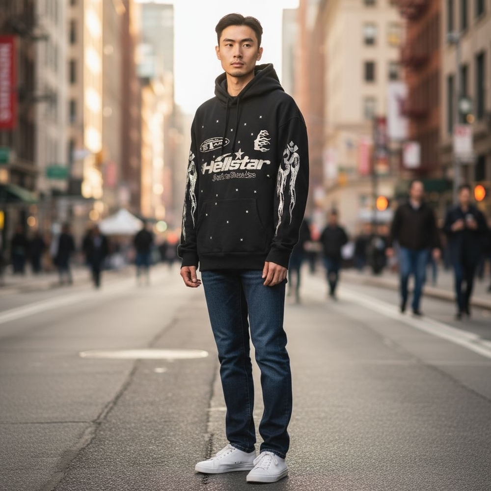 Hellstar Men's Studio Records Tour Hoodie Medium